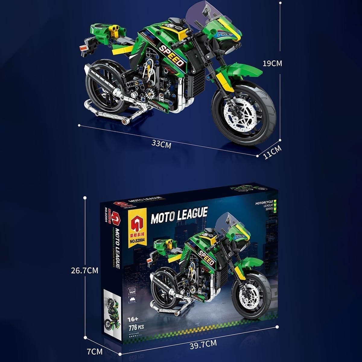 776Pcs Motorcycle Building Kit Model for Kids & Adults - Realistic & Non-Toxic