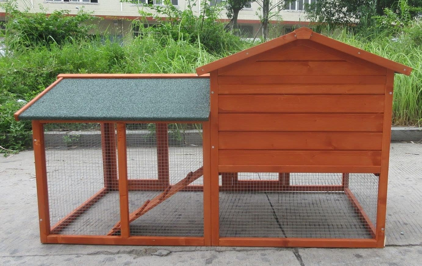 Large Outdoor Rabbit Hutch Lodge with Run Weatherproof Wooden Guinea Pig Cage