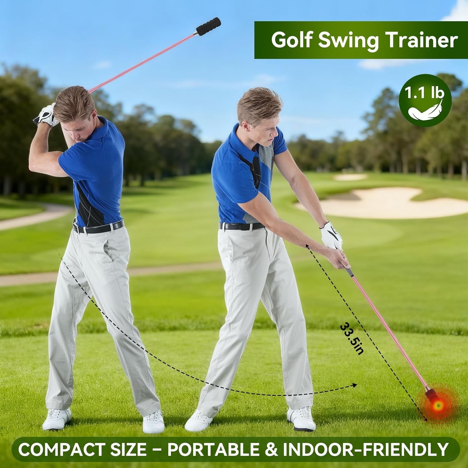 Golf Swing Tempo & Grip Trainer Click Stick Speed Aid