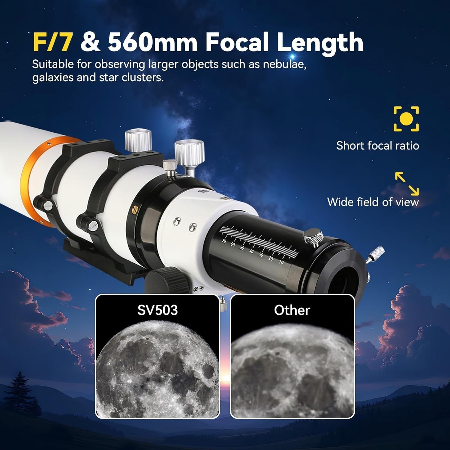 SV503 80ED F7 Refractor Telescope OTA Dual-Speed Focuser