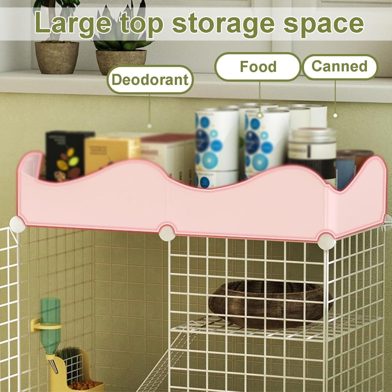 Small 2 Tier Rabbit Cage Indoor Hutch with Storage Ramp Sliding Trays