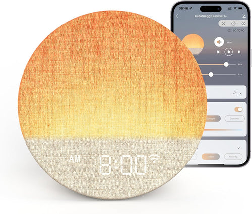 Sunrise Alarm Clock Wake Up Light App Control White Noise Bedroom Lamp
