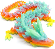 24in Crystal Pearly 3D Printed Dragon Articulated Fidget Fantasy Toy