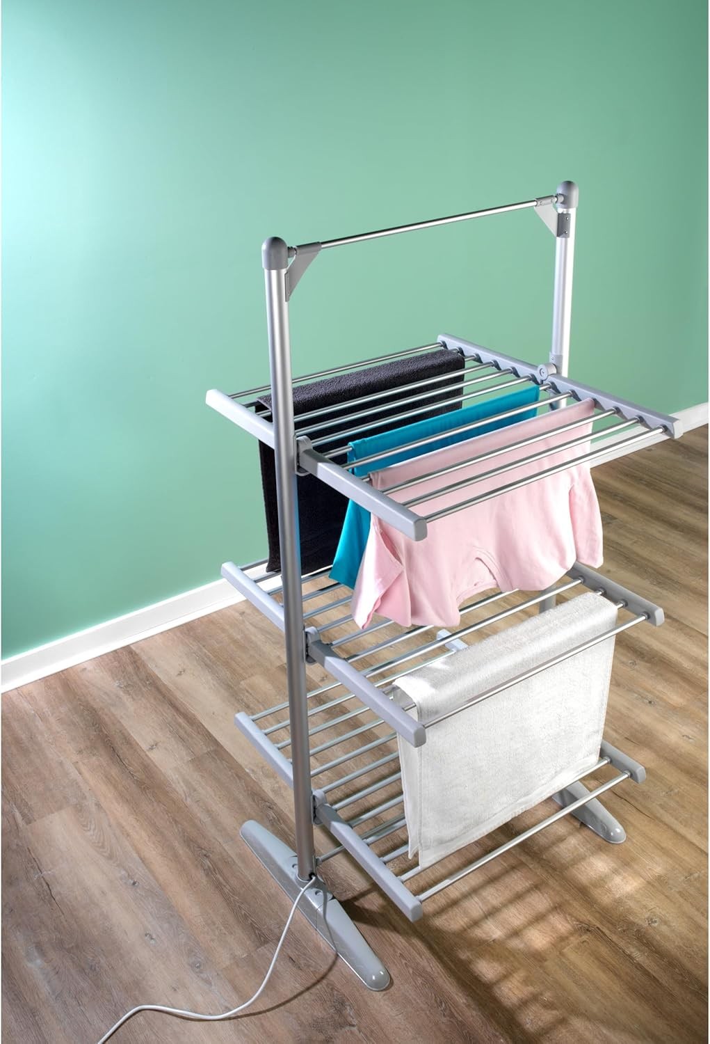 3 Tier Heated Clothes Airer 20m Drying Space 30kg Foldable Electric Indoor