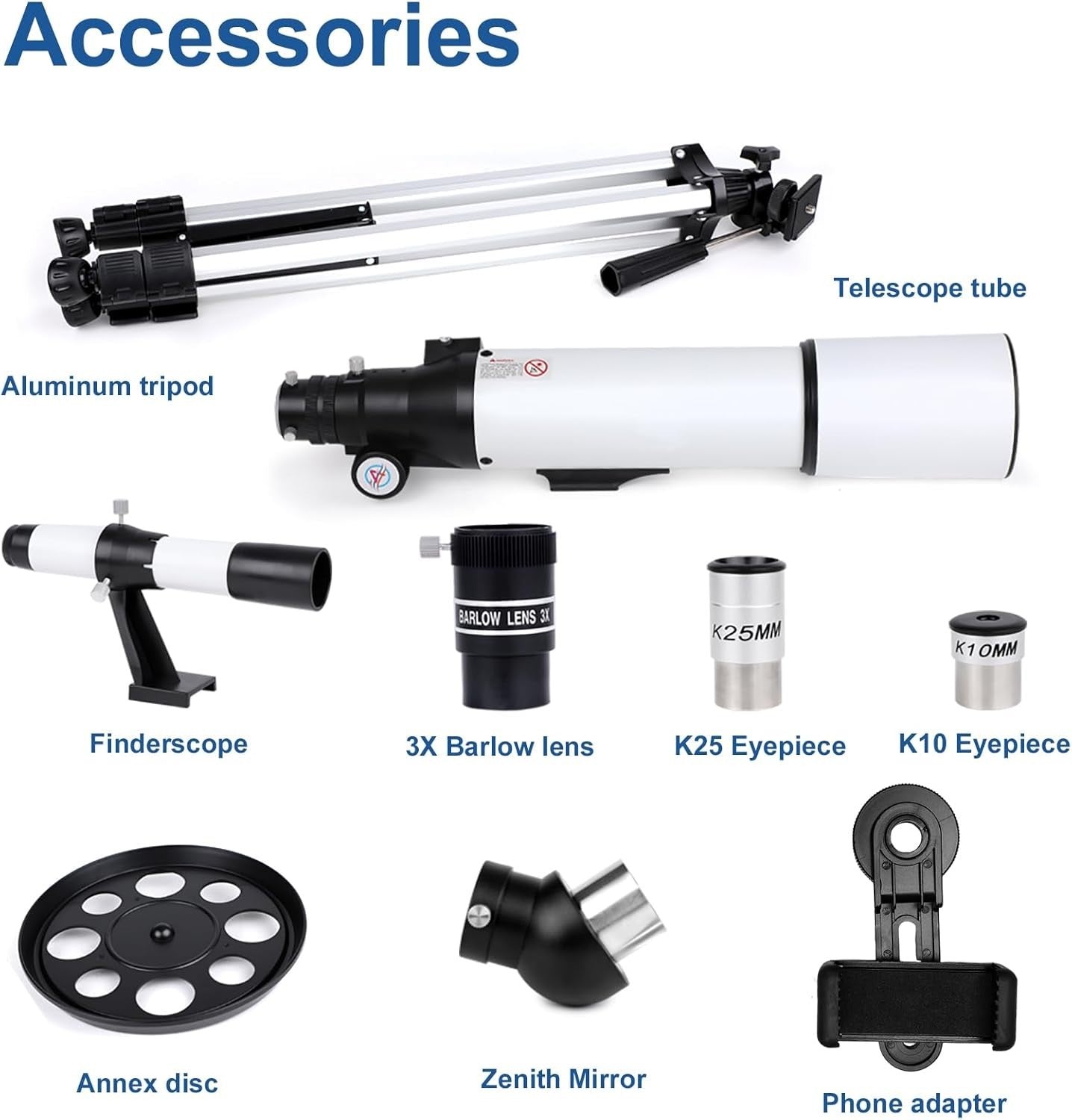80mm 600mm Telescope | HD Refractor | Tripod Phone Adapter Travel Kit