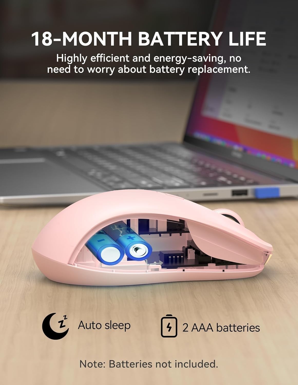 Silent Wireless Mouse Bluetooth 5.0 Tri Mode 2.4G USB 4800DPI Laptop PC
