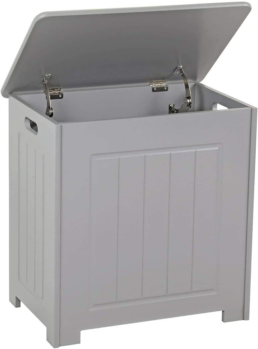 Wooden Laundry Cabinet Chest Basket Storage Hamper Bathroom Bin Grey
