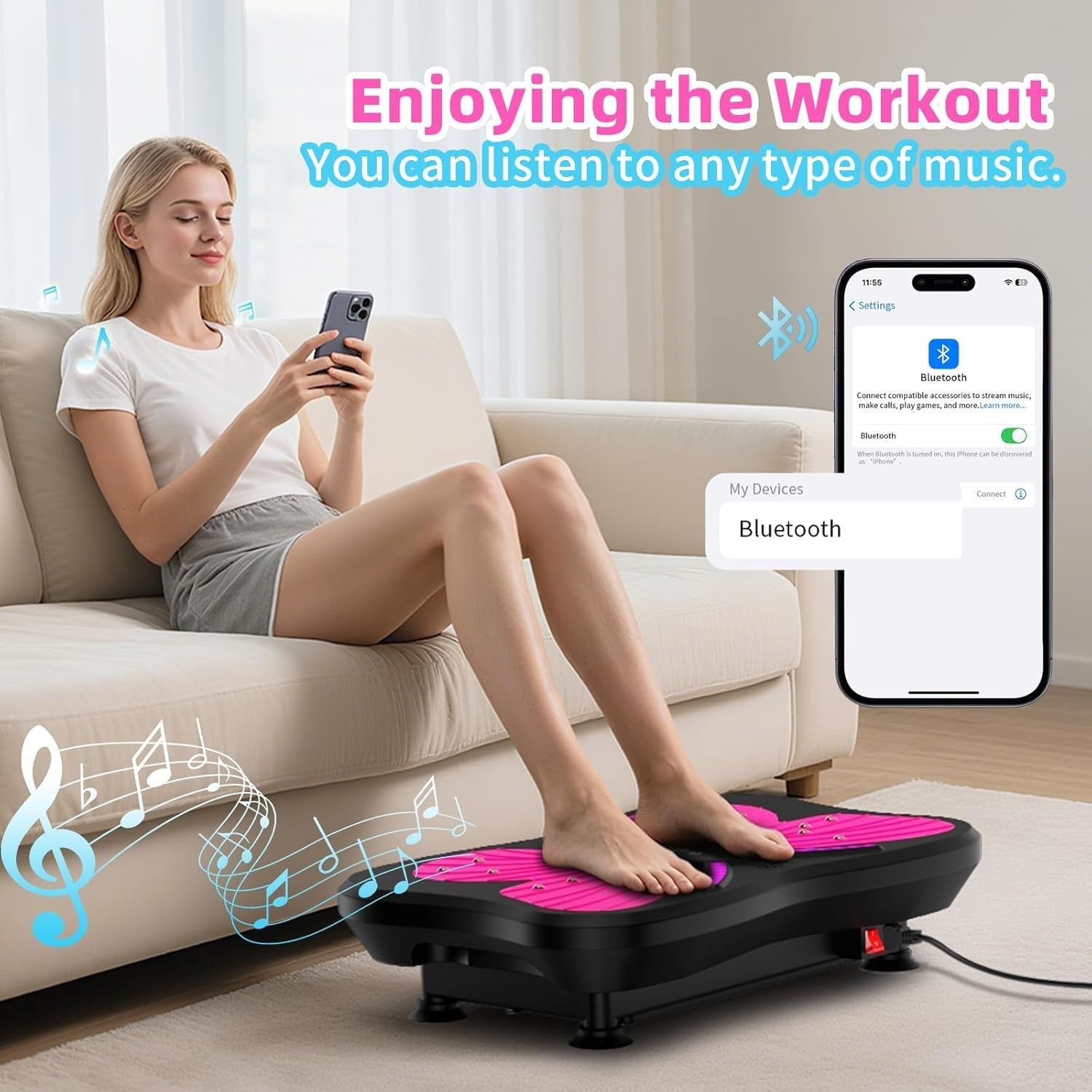 Vibration Plate Exercise Machine 3D Body Shaker 200 Speeds 400LB Home Gym