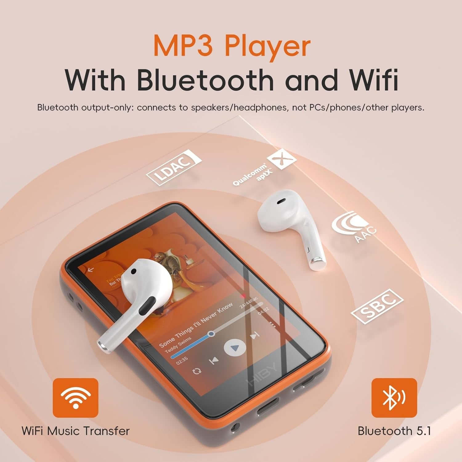 HiFi MP3 Player Bluetooth 5.1 DSD256 Lossless 2TB Touchscreen