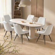 Set of 6 Stylish Upholstered Dining Chairs | Soft Padding & Durable Metal Legs