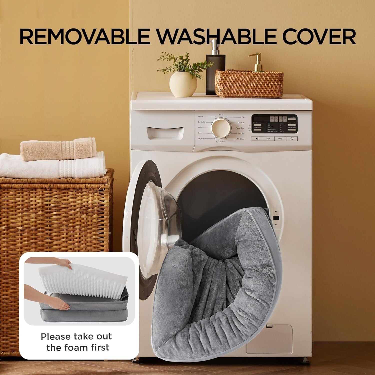 XL Waterproof Orthopedic Dog Sofa Bed Washable 106x80x16cm