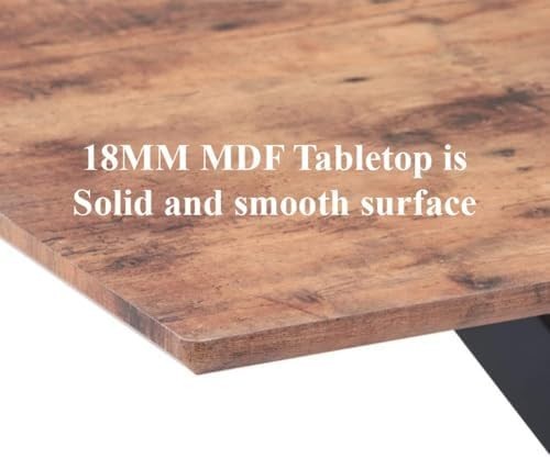 Industrial Style Wooden Dining Table 120cm Rectangle Black Legs 4-Seater