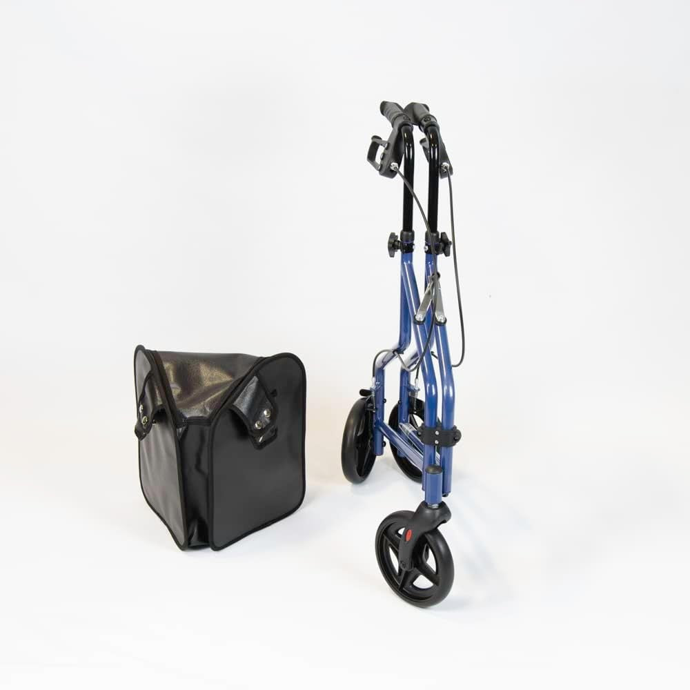 3 Wheel Rollator Walker Lightweight Folding Mobility Aid with Brakes & Bag