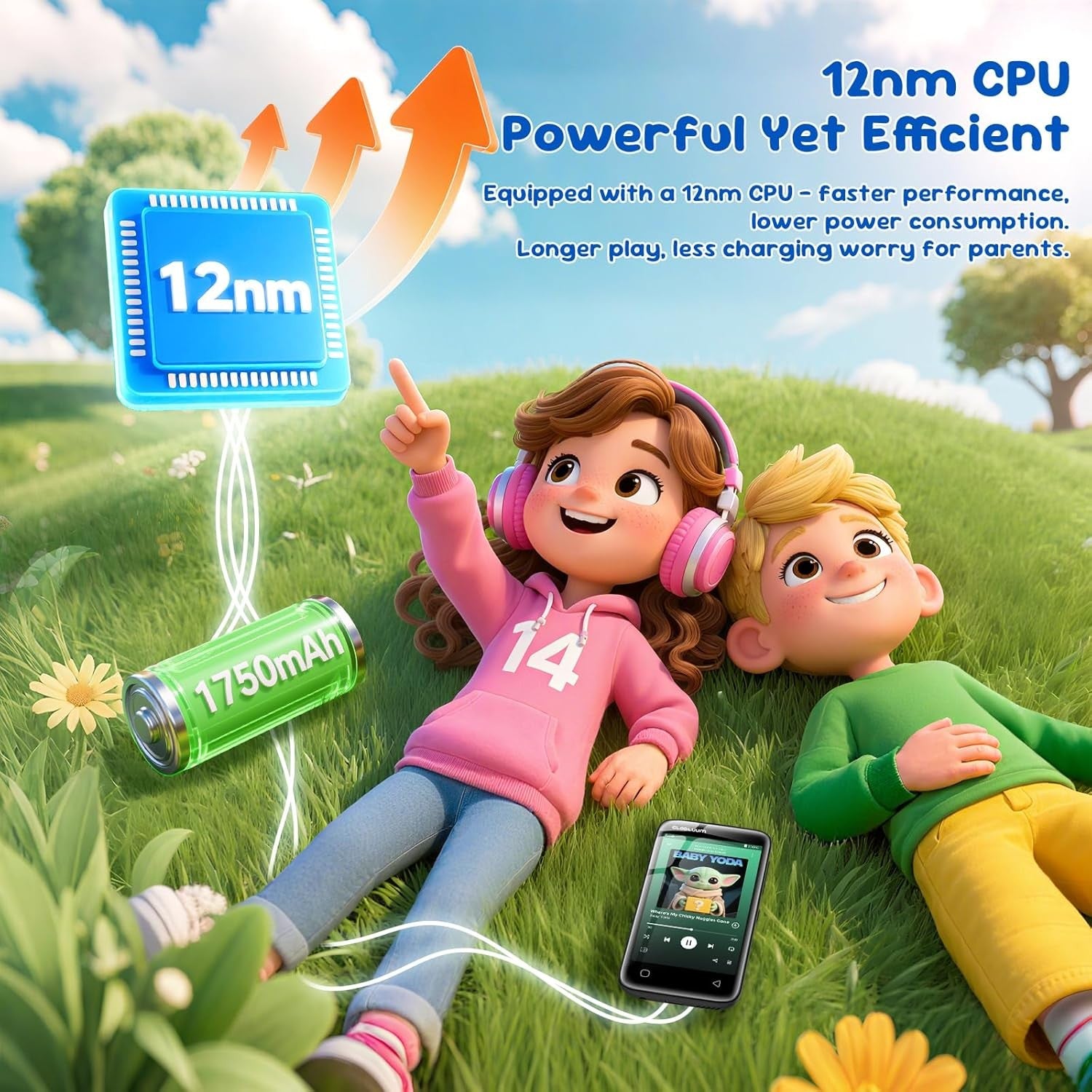 80GB Kids MP3 Player w/ 4″ Touchscreen, WiFi, Bluetooth, Parental Controls