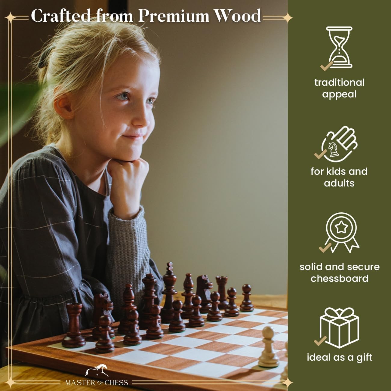 48cm Professional Wooden Chess Board Inlaid Sycamore Mahogany Tournament