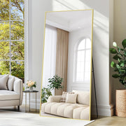 Large Full Length Gold Mirror 192x85cm Aluminium Frame Standing Wall Mount