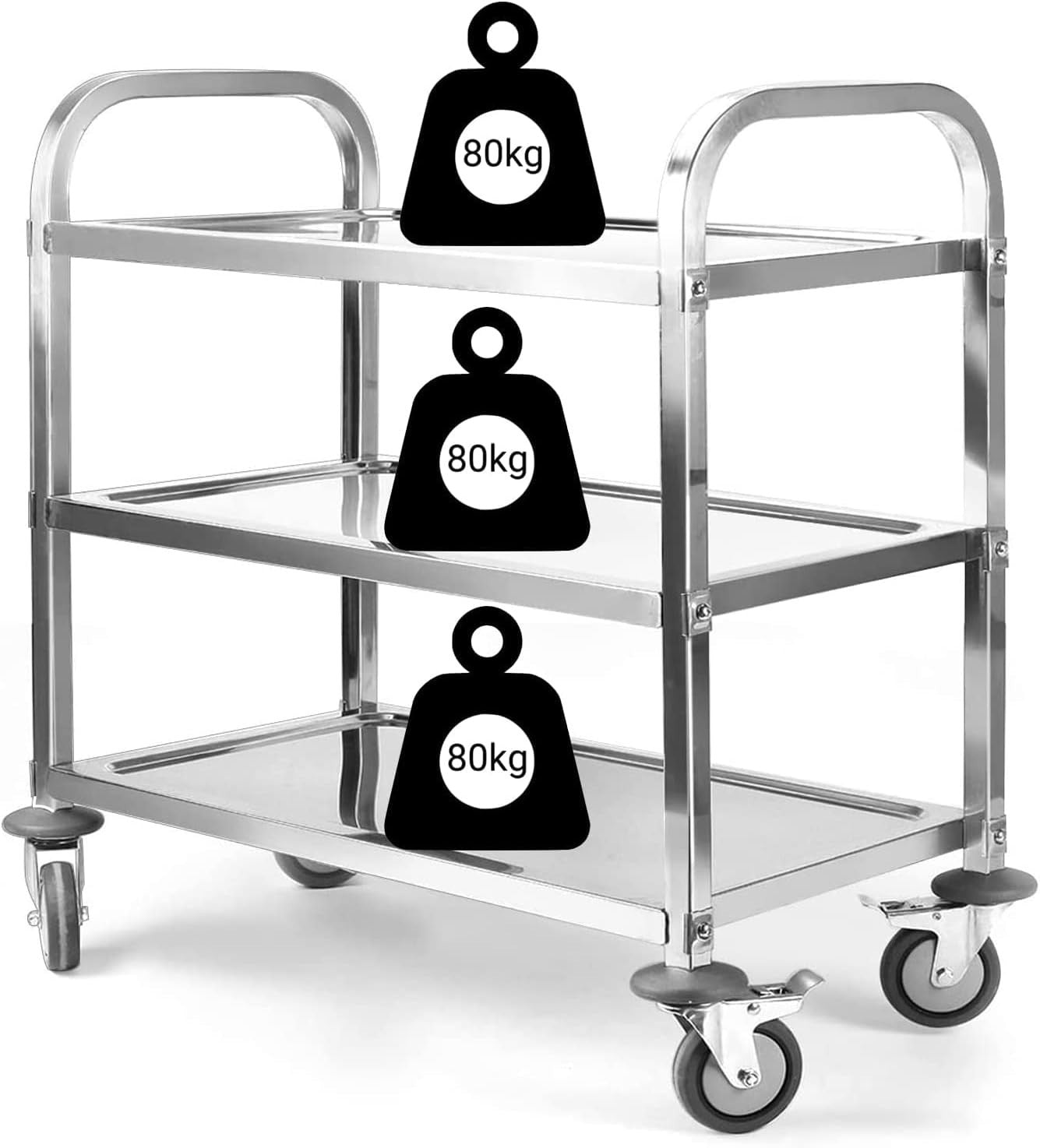 Large 3 Tier Stainless Steel Catering Trolley 200KG