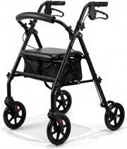 Lightweight 4 Wheel Rollator Walker Seat Adjustable Handles Folding Mobility