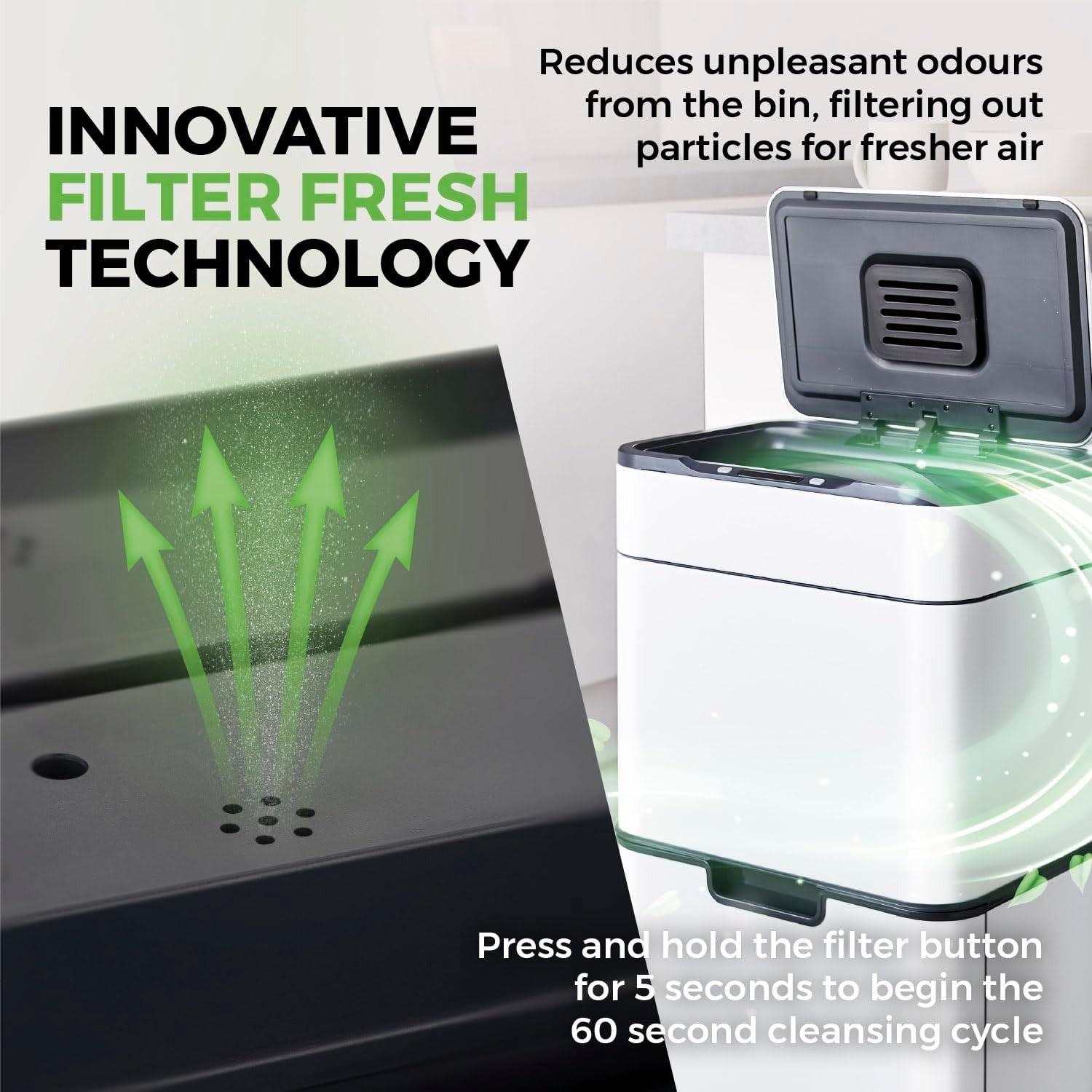 50L Touchless Recycling Bin | Automatic Sensor Trash Can White