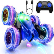 4WD 360° RC Stunt Car w/ LED Lights | Flip Spin Dual-Sided Remote Toy Kids