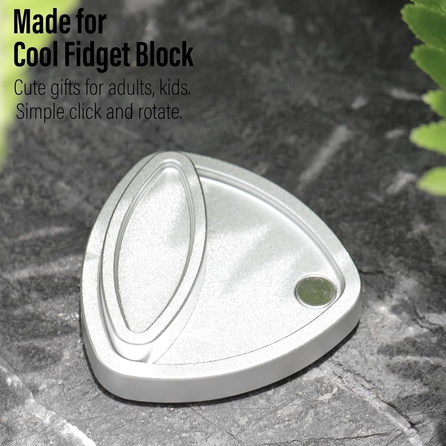 Aluminum Silver Pivot Fidget Triangle Magnetic Worry Coin EDC