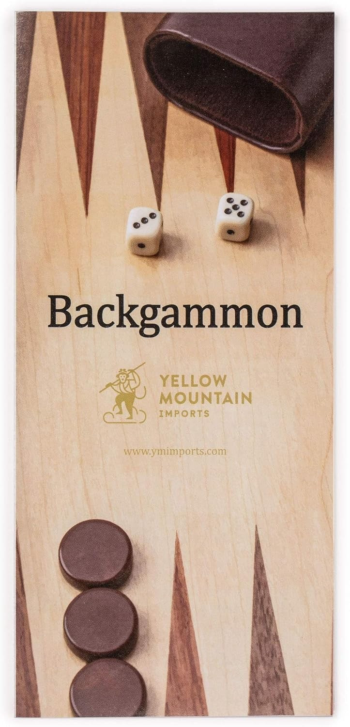 Luxury Wooden Backgammon Set Inlaid Folding Board 15” Strategy Game