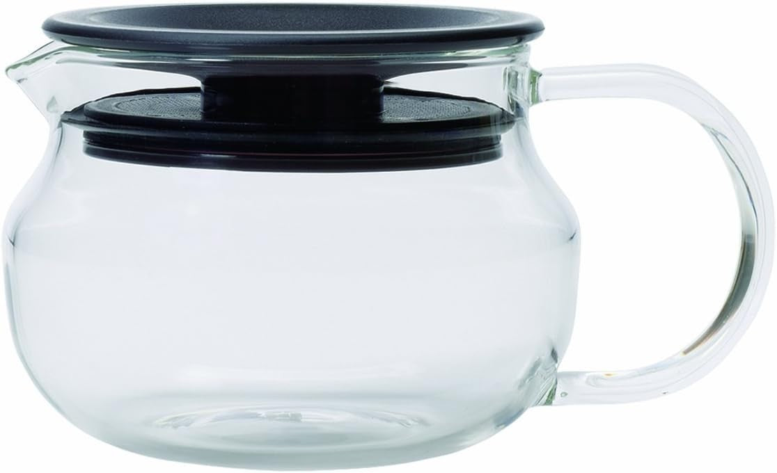 Glass Teapot 280ml with Stainless Steel Infuser Lid Tea Brewer Clear