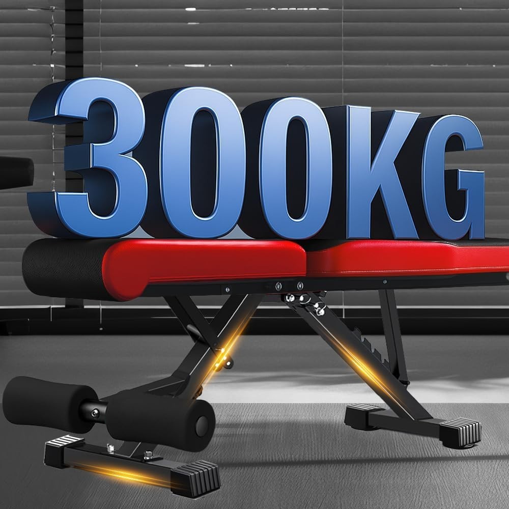 Adjustable Folding Weight Bench 300kg Incline Decline Home Gym