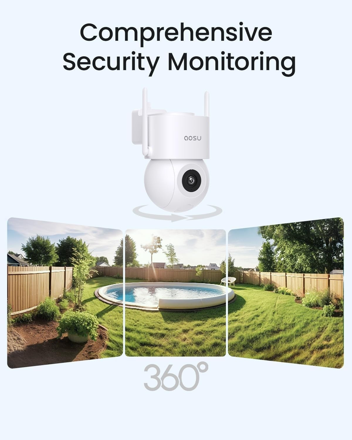 3K PTZ Security Camera Outdoor WiFi 360° Auto Tracking Night Vision