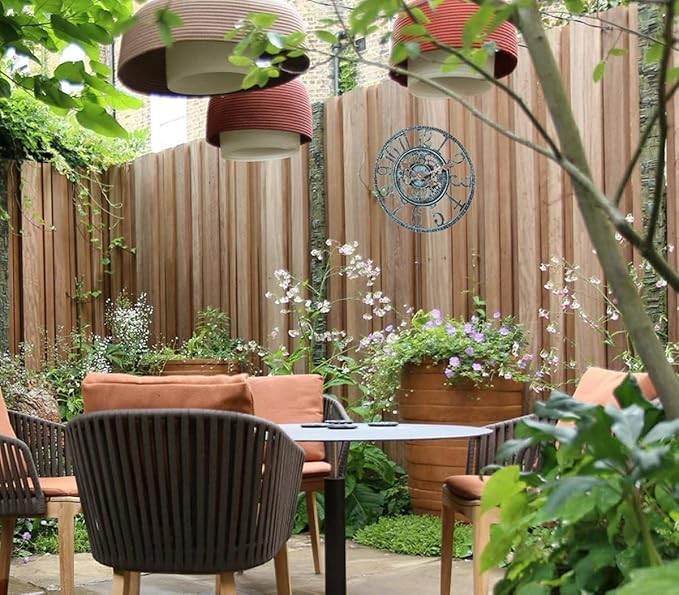 Outdoor Waterproof Garden Wall Clock 12in Retro Vintage Quartz Battery Large