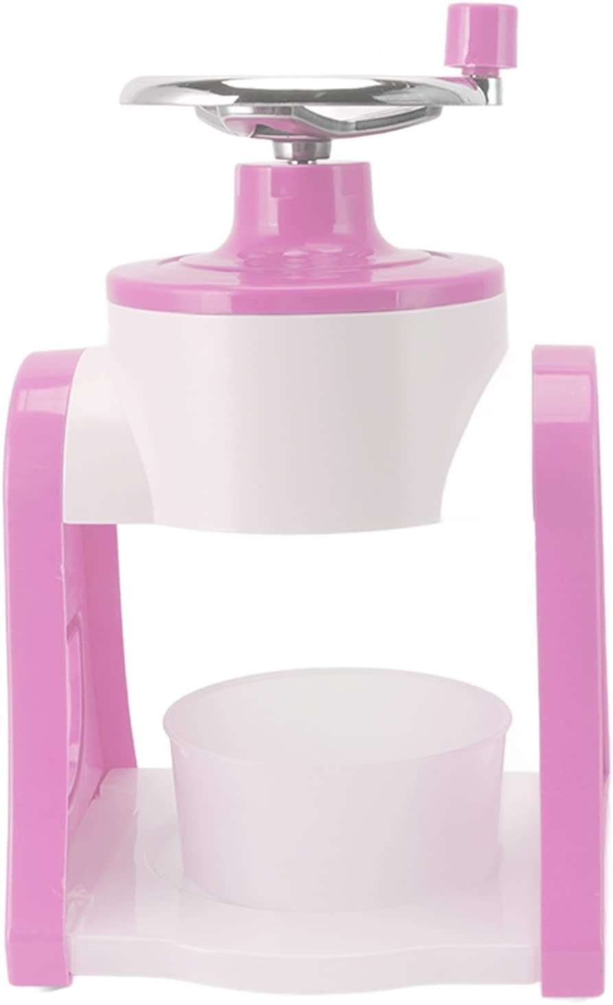 Manual Ice Crusher Shaved Ice Maker Portable Slush Snow Cone Pink