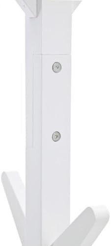 Scandinavian White Wooden Coat Stand Freestanding Modern Hallway Hat Rack Tree