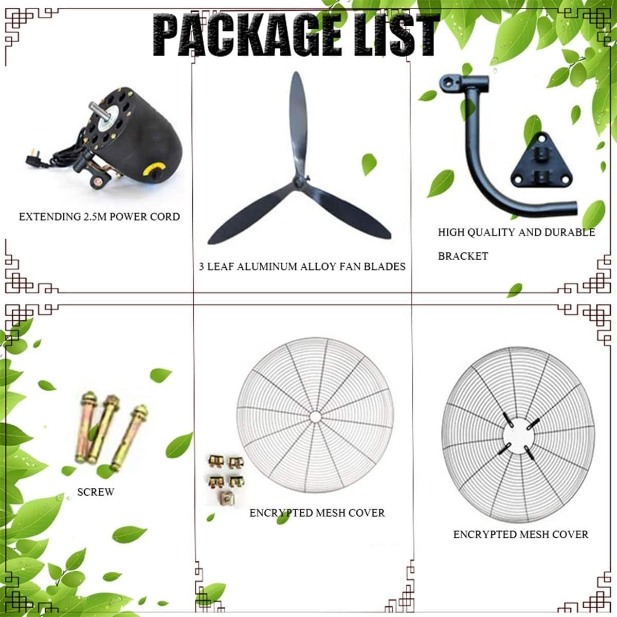 19.7" Industrial Wall Mounted Fan – 3-Speed Metal Blades Heavy Duty Cooling