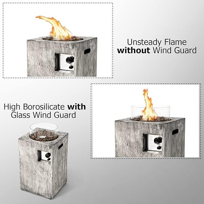 Outdoor Gas Patio Heater 30000BTU Portable Propane Fireplace w/ Cover Guard