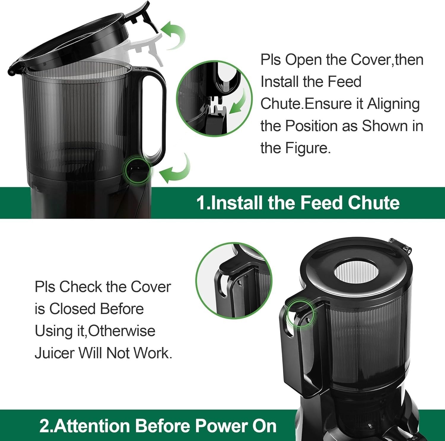 Cold Press Juicer 108mm Wide Chute 200W Slow Masticating BPA Free