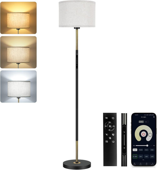 Smart Floor Lamp Touch App Remote Dimmable 3 Colour Modern Standing Light