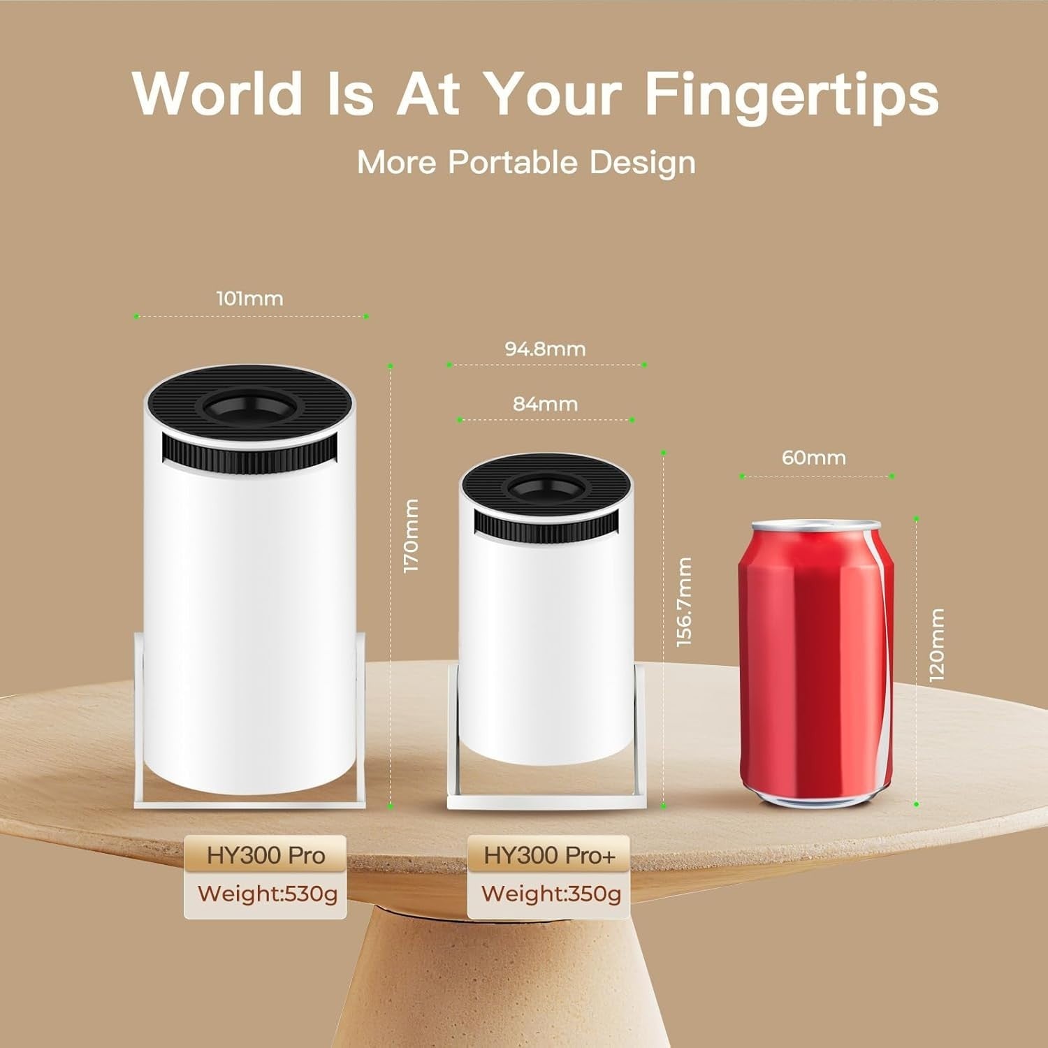 Mini 1080P Smart Projector Android 11 WiFi 6 Bluetooth 180° 4K