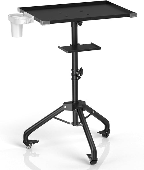 Salon Tray Cart Adjustable Height Rolling Tattoo Workstation with Wheels