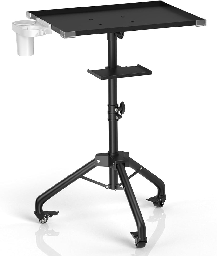 Salon Tray Cart Adjustable Height Rolling Tattoo Workstation with Wheels