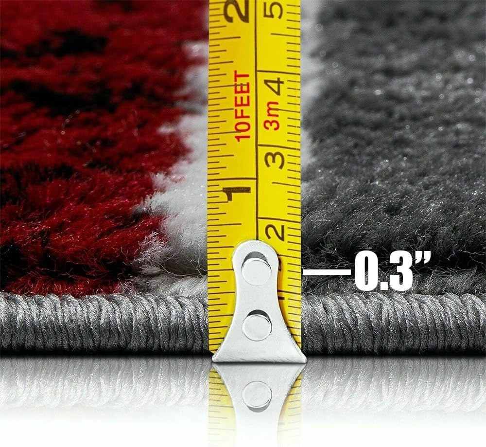 Red Small Area Rug 60x110cm Soft Thick Pile Non Shed Bedroom Kitchen Mat
