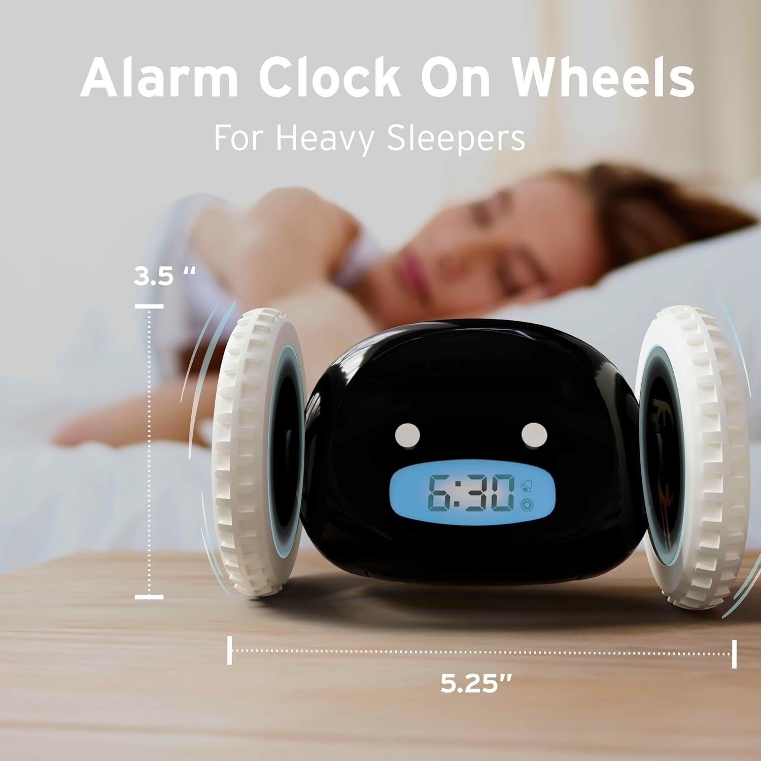 Runaway Alarm Clock on Wheels Extra Loud Heavy Sleeper Wake Up Clock