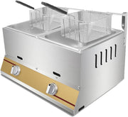 6L Commercial Methane Gas Fryer Stainless Steel Fast Heat Flame Control