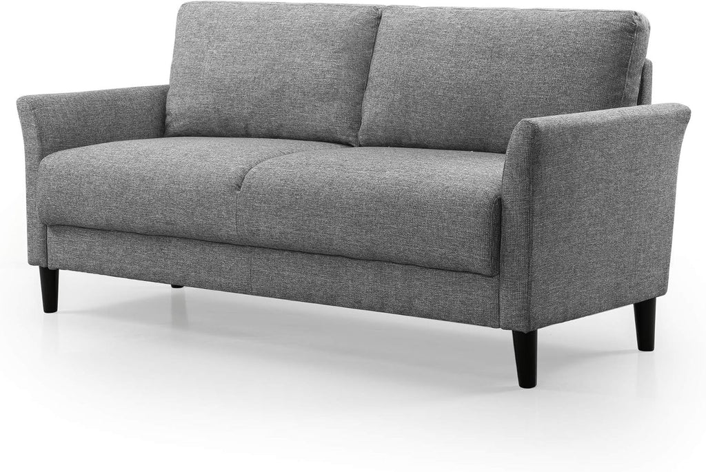 3 Seater Sofa Couch Bed Grey - Compact Modern Fabric Sofa for Living Room