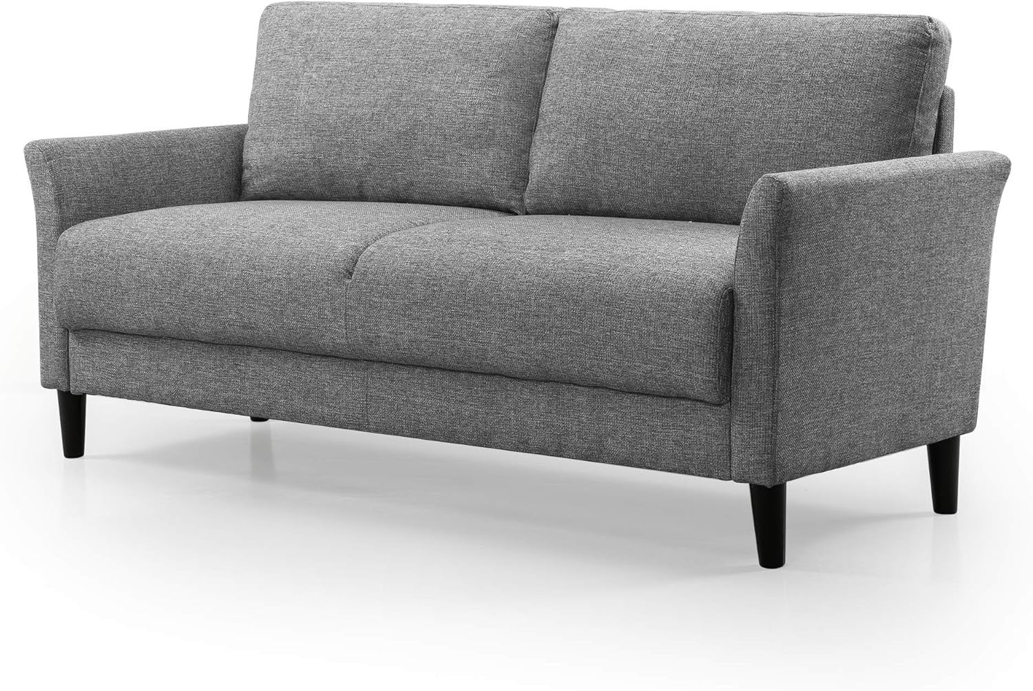 3 Seater Sofa Couch Bed Grey - Compact Modern Fabric Sofa for Living Room