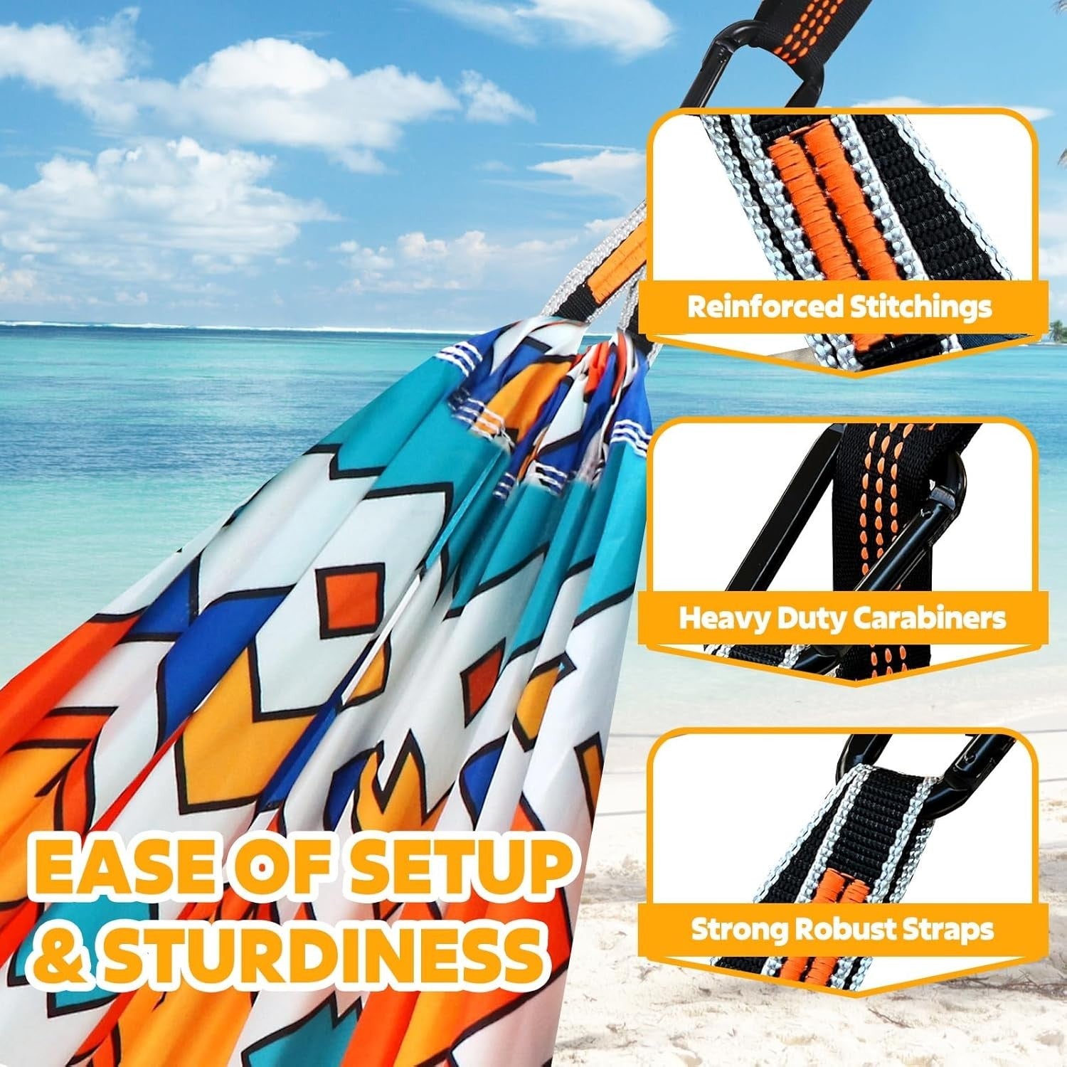 Camping Hammock 300kg Load | Quick Dry, Breathable, Compact 275x140cm