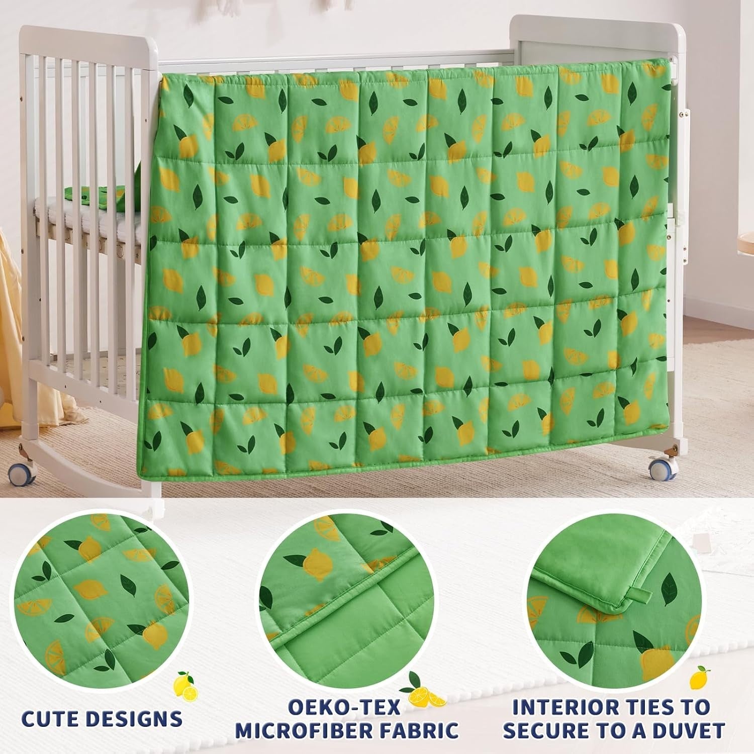 Kids Weighted Blanket 10lbs 40x60 Lime Green Soft Cooling Throw