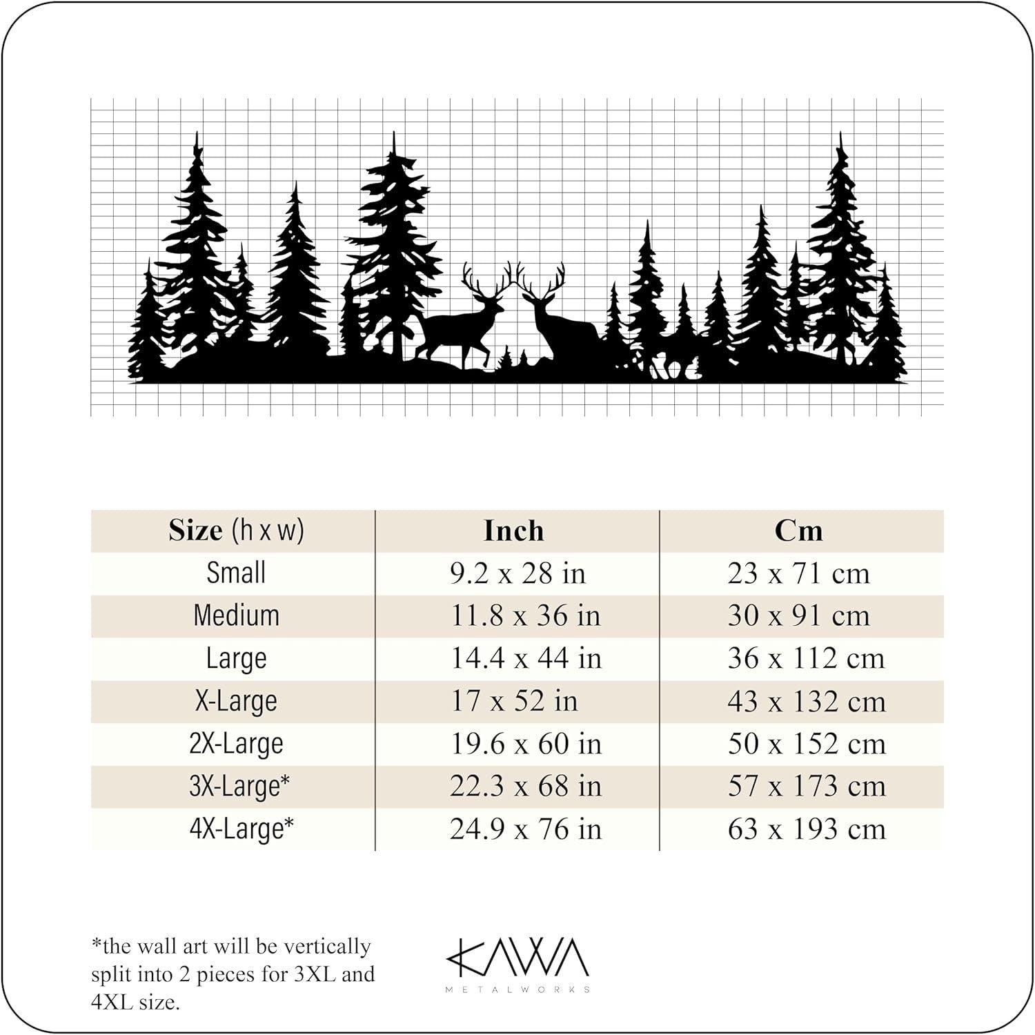 Deer Forest Metal Wall Art Trees Wildlife Farmhouse Decor