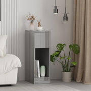 Slim Grey High Gloss Bedside Table with Drawer & Shelf Narrow Nightstand