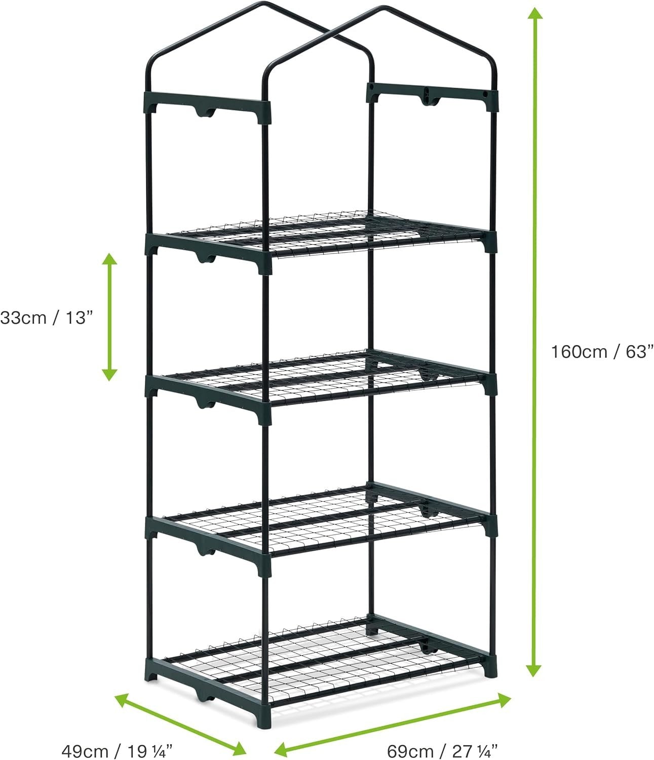 4 Tier Mini Greenhouse with Reinforced PVC Cover | Compact Steel Frame