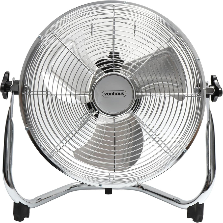 12" Floor Fan – 3-Speed Metal Quiet Cooling w/ Adjustable Tilt for Home & Office